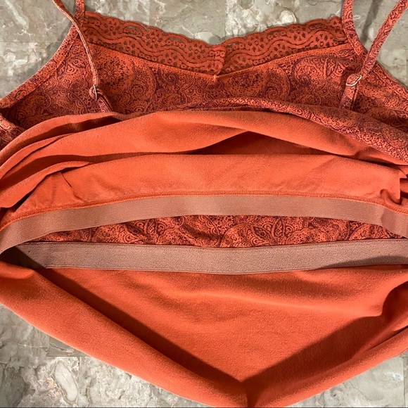 Venezia by Lane Bryant top. Adjustable spaghetti strap shelf bra ORANGE PAISLEY - Picture 6 of 9